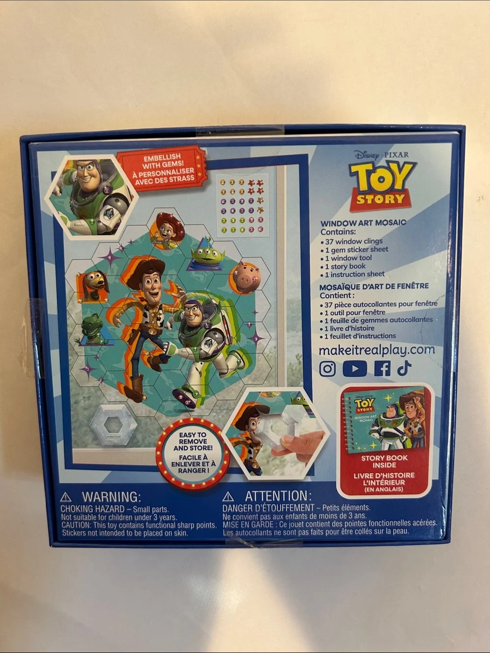Disney Toy Story Reusable Window Art Mosaic puzzle 41 piece Blue & Green new